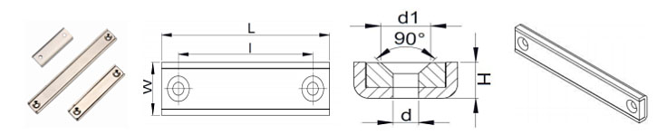 Rectangular Counterbore Pot Magnet drawing Rectangular Counterbore Pot Magnet drawing