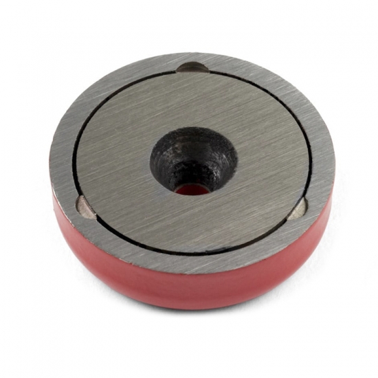 Red painted Alnico Shallow Pot Magnet