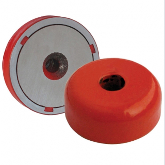 Red painted Alnico Shallow Pot Magnet